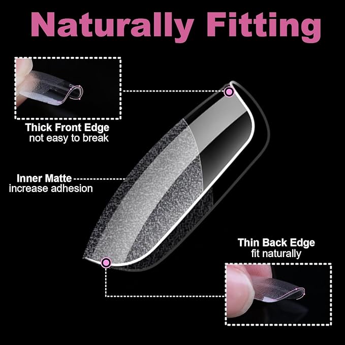 BlueZOO Extra Short Coffin Fake Nails Soft Gel Nail Tips, 600Pcs Full Cover Clear Press On Nails for Acrylic Nail Tip Soak Off Home DIY Salon, False Nail Tips for Beginner and Professional Manicure