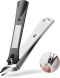 BALUCA Slanted Blade Ingrown Toenail Clippers for Thick Toenails, Angled Toe Nail Fingernail Cutter Trimmer for Seniors and Men - Black