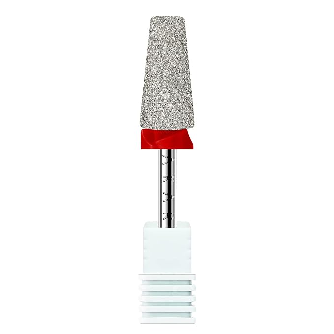 Makartt Nail Drill Bits - Tapered Barrel Carbide Diamond Sanding Buffer Bit for Nail Prep Cuticle Remove, Upgrade Nail Drill Tips with Cross Teeth and Dust-Proof Ring for Manicure Salon, F #320 Grit