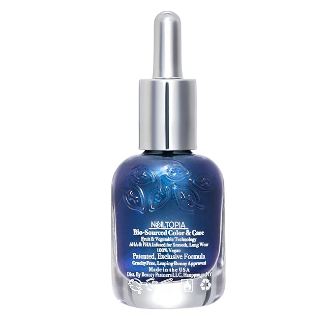 Nailtopia - Plant-Based Chip Free Nail Lacquer - Non Toxic, Bio-Sourced, Long-Lasting, Strengthening Polish - Ride The Wave (Royal Blue) - 0.41oz