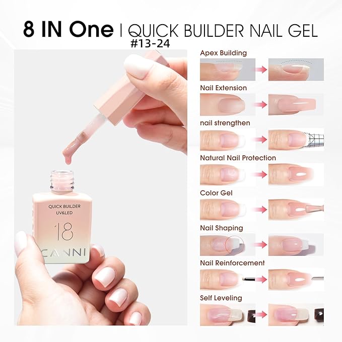 CANNI CF1 Gel Nail Polish Set, 30 Pcs 9 ml Jelly Pink Gel Polish Soak Off LED Natural Nail Polish Set Art Starter Manicure Salon DIY at Home