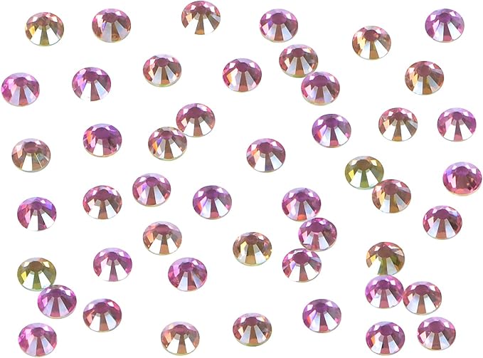 2880PCS Art Nail Rhinestones Non Hotfix Glue Fix Round Crystals Glass Flatback for DIY Jewelry Making with one Picking Pen (ss4 2880pcs, Golden Rose)