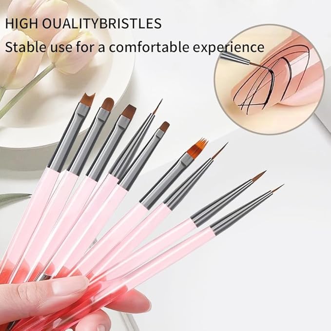 36 PCS Nail Art Tools, Nail Design Kit, Professional Nail Brush Set with Nail Dotting Tools, Gel Polish Painting Brushes & Manicure Accessories for DIY Salon Supply-Black