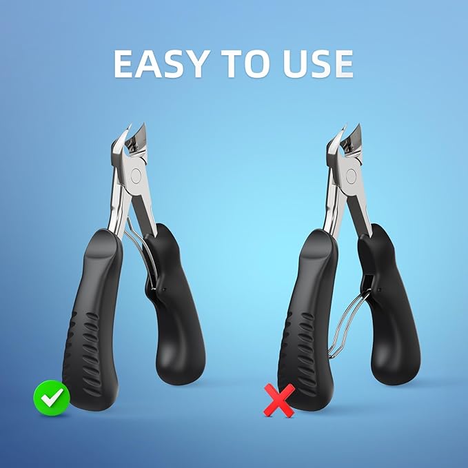 Nail Clippers for Thick & Ingrown Toenails - Sharp Curved Blade & Non-Slip Handle -Toenail Clippers for Men, Women, and Seniors - Professional Heavy-Duty Pedicure Tool Gift