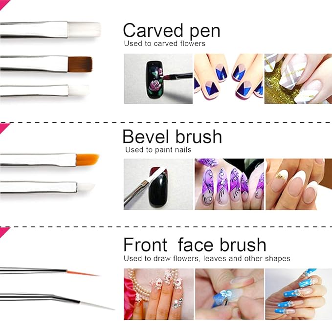 Teenitor Nail Art Kit Nail Art Tools, Nail Design Kit with Nail Art Brushes, Nail Tape Nail Gems Rhinestones, Nail Dotting Tools Nail Foil, Butterfly Nail Design Tools for Nail Art Supplies