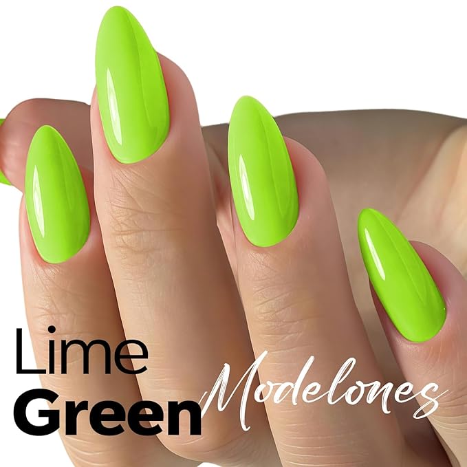 modelones Green Gel Nail Polish Neon Green Gel Polish Lime Summer Nail Poish Soak Off Pastel U V Nail Design Salon DIY Manicure 15 ML
