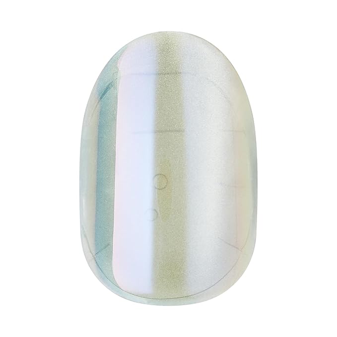 KISS colorFX by imPRESS Press On Nails , ‘Sour Love’, Solid White with Pearlescent Finish, Short Oval, IMPROVED adhesive, Includes 30 Fake Nails, Prep Pad, 1 Manicure Stick, 1 Mini Nail File