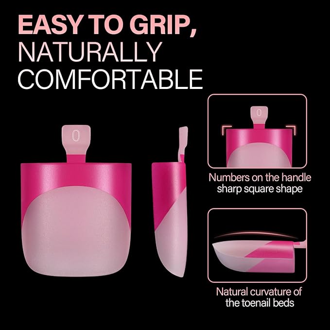 AILLSA French Tip Toe Nail Press Ons 150Pcs 15 Sizes, 5 Mixed Colors Sharp Square Berry Pink Toenail Extensions, Acrylic Toe Nail Tips for Home DIY Pedicure