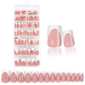 280pc French Tips Press on Nails Medium Square Fake Nail with Glue Tabs, French Tips Glue on Nails Press on Nail Square Acrylic Nails Medium Artificial Fingernails Women Girls Light Brown False Nails