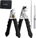 Heavy Duty Angled Head,Wide Jaw Clippers for Seniors and Man,Ingrown Toenail,Thick Nail.Long Handle, Slanted Nail Cutter for Men,Women,Pregnant,Elderly.4Pcs