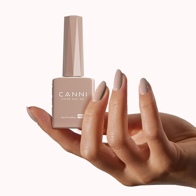 CANNI Nude Gel Nail Polish, 1Pcs Light BroWn Gel Polish Grey Color High Gloss Soak Off U V French Nail Manicure Salon DIY