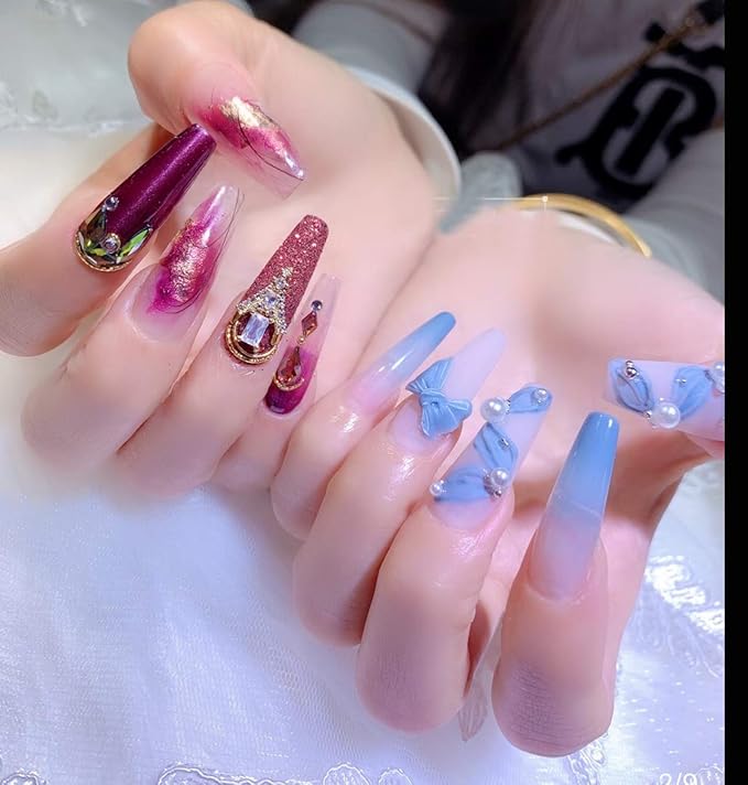 Clear Coffin Acrylic Nails-Fake Nail Coffin Shape Long 500PCS Half Cover Shaped Ballerina Nails Tips,DIY Nail Salon Art 10 Size with Bag