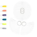 200 PCS Nail Swatch Sticks, Clear Plastic Nail Color Swatches with Metal Ring, False Fake Nail Art Tips Sticks for Gel Polish Display,Practice(Square Nail Sample Fan)