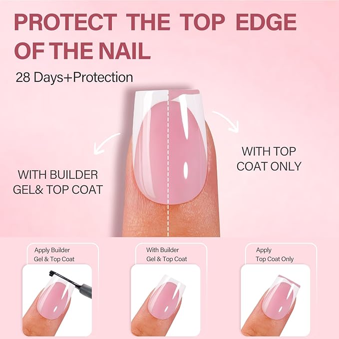 Vansiho French Gel Nail Tips, Pink 150Pcs Short Square Soft Gel Nail Tips, French Tips Press on Nails, Fake Nails for Nail Art DIY 15 Sizes