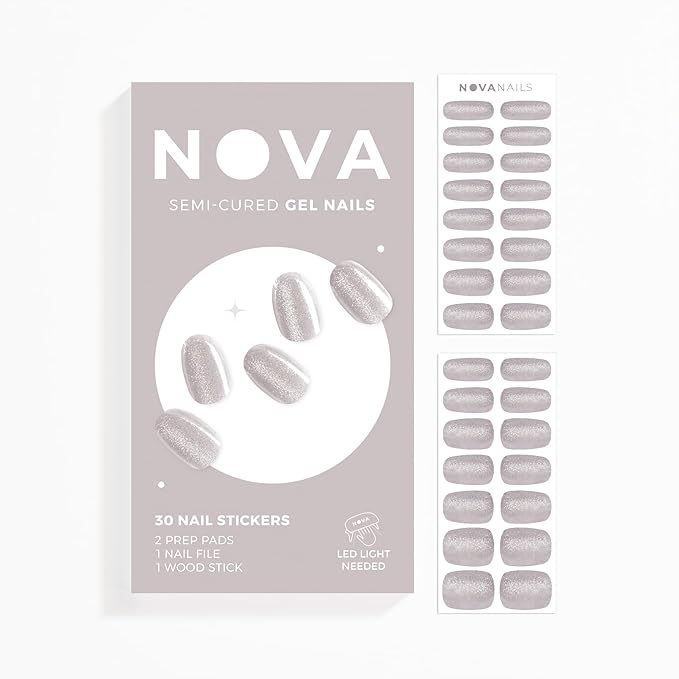 Semi Cured Gel Nail Strips (Chinchilla)