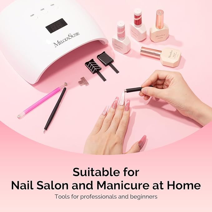 MelodySusie Nail Magnet Set, 21PCS Cat Eye Gel Nail Polish Magnets, Round Square Double Ended Magnet Stick, Cat Eye Magnet for Nails, Strong Magnetic Nail Polish Magnets Nail Design Tools