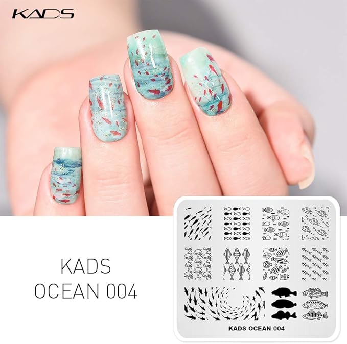 KADS Nail Art Stamp Plate - Ocean Sea Mermaid Series Nail Stamping Plate Template Image DIY Decoration Tool