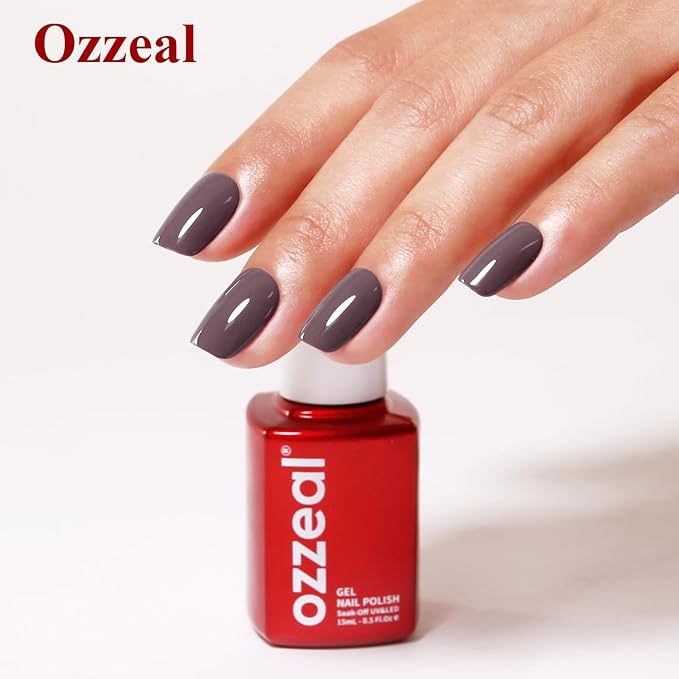 Gel Polish, 0.5 Fl Oz Grey Brown Gel Polish Autumn Winter Soak Off LED UV Coffee Brown Gel Polish Art Starter Manicure Salon DIY Nail Gel Polish