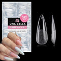 UNA GELLA Stiletto Gel Nail Tips Long: Full Cover 312pcs Half Matte Stiletto Gel Tips Press On Nails for Faster Gelly Nail Extension, Clear False Fake Acrylic Nails 12 Sizes for Her