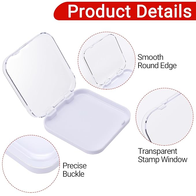 OIIKI 5pcs Clear Press on Nail Boxes, Nail Art Display Box with Adhesive Double Sided Tape, Plastic Storage Case Container Packaging Supplies for Art Business Salon