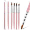 JASSINS Nail Clean Up Brushes,4PCS Gel Polish Nail Brushes Manicure Tools,For Nail Art Design Pen Painting DIY and Cleaning Nail Polish Mistakes on the Cuticles (PINK)