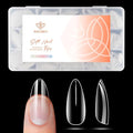 modelones Medium Almond Gel Nail Tips, 360pcs Pre-shaped Clear Fake Nails Press On Full Cover 15 Sizes Acrylic Gel Tips for Extension Salon