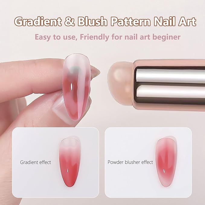 WOKOTO 6pcs Nail Ombre Brush And Liner Nail Brush Set Nail Art Painting Pen Brush UV Gel Polish Gradient Color Design Nail Polish Brushes Nail Drawing Pen Nail Detail Brushes Ombre Brushes For Nails
