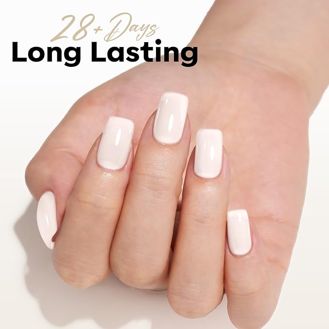 modelones White Gel Nail Polish Beige Cream Milky Jelly Translucent Gel Polish Neutral Sheer Nails Soak Off LED Nail Lamp Manicure Salon Gift 15 ML