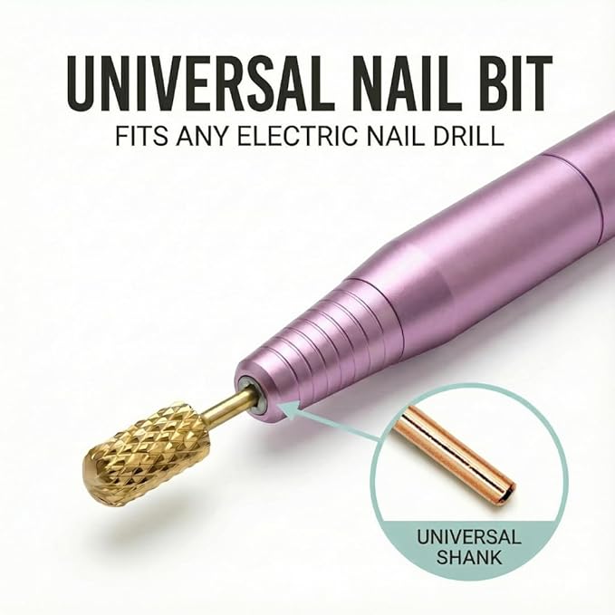 Dashboard Beauty Nail Drill Bit - Large Barrel Smooth Top with 2 Way Rotate use for Right & Left - 3/32" Shank Compatible with Any Efile Nail Drill - Ensure Safe Experience for Customers (X Coarse)