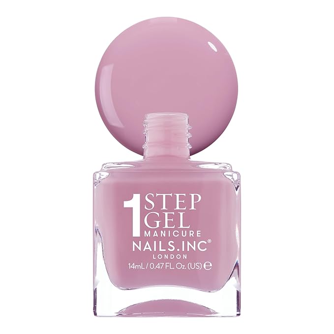 Nails Inc It's Topless Gel-Like Nail Polish, 4-in-1 Base Coat, Treatment, Color & Top Coat, Long Lasting, Strong, Chip Free Nails, Glossy Salon Quality Manicure, Air Dry Nail Polish, Lily, 0.47 Fl Oz