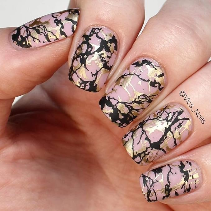 Maniology Heart of Stone Nail Stamping Plate | Marble, Crystal & Natural Stone Designs for Chic DIY Manicures – Reusable, Rectangular Stainless Steel Nail Art Template