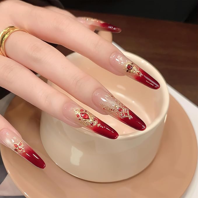 2 Sheets 5D Embossed Gemstone Nail Stickers Retro Gemstone Nails Art Decals for Women DIY Manicure Decorations