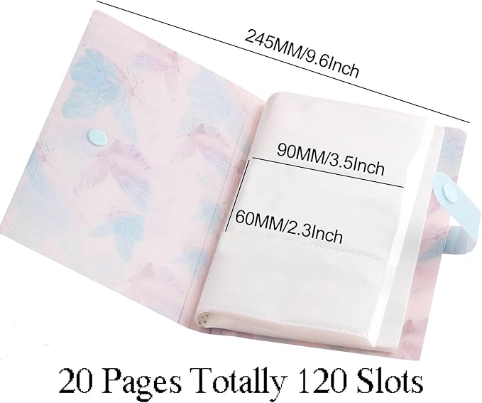 4 PCS Nail Art Sticker Storage Book Artistic Decals Collection Organizer DIY Sticker Collecting Holder Transparent Photo Storage Book (120 Slots/Pc)
