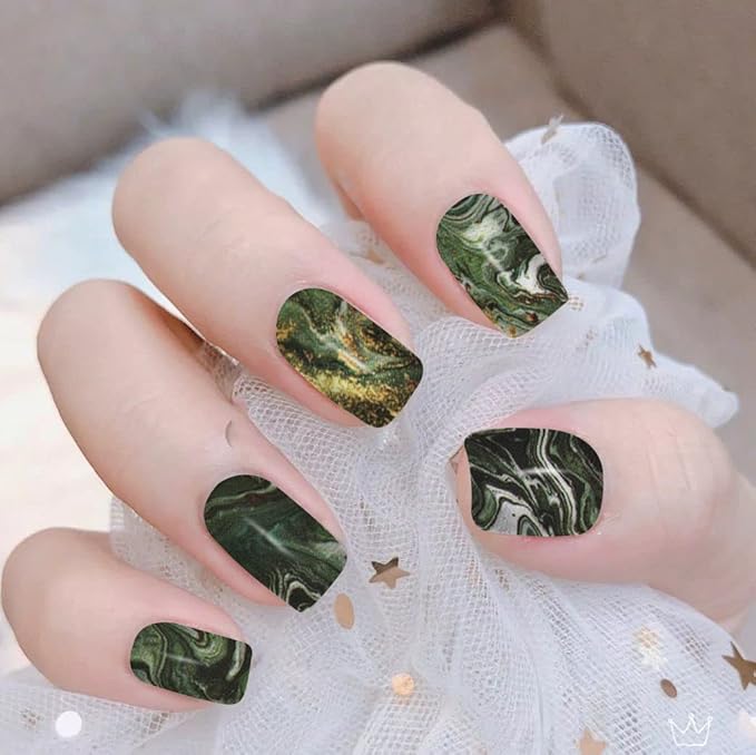 WOKOTO 280 Tips 20 Sheets Marble Design Nail Wraps Stickers For Nails Nail Polish Stickers Self-Adhesive Nail Polish Strips With Nail File For Women Girls Decoration Easy Application Gel Nail Strips
