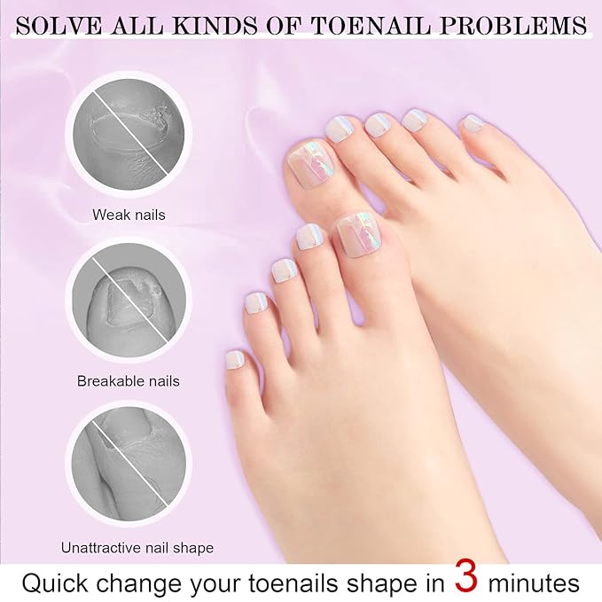 SAVILAND Toenail Tips and Solid Glue Gel: 500 PCS Clear Press on Toe Tips with Nail Glue Gel Base & Top Coat U V Light Pedicure Kit for Salon Home DIY Gift For Women