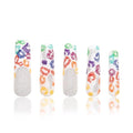 LOVFUL Press on Nails Rainbow Leopard| Handmade with Full Covered Crystals| Reusable Fake Nails| Square Mid length 1.7in| H242-S