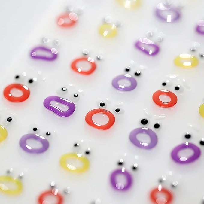Dedyel Funny Face Nail Stickers Fun Big Lips Cute Cartoon Face Self-Adhesive Nail Stickers for Women Girls Kids Nail Art Decoration