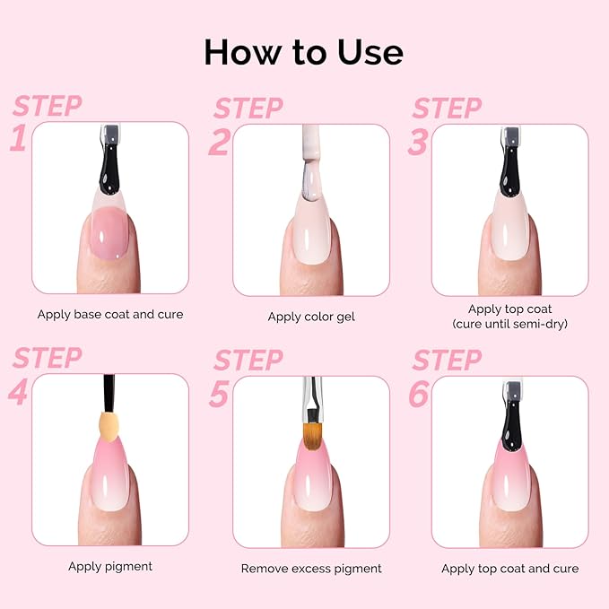 MelodySusie 40 Colors Nail Powder Pigment Kit - Long Lasting for Easy Gradient Ombre Nail Art,Professional DIY Manicure Supplies for Beginners Home Salon Use
