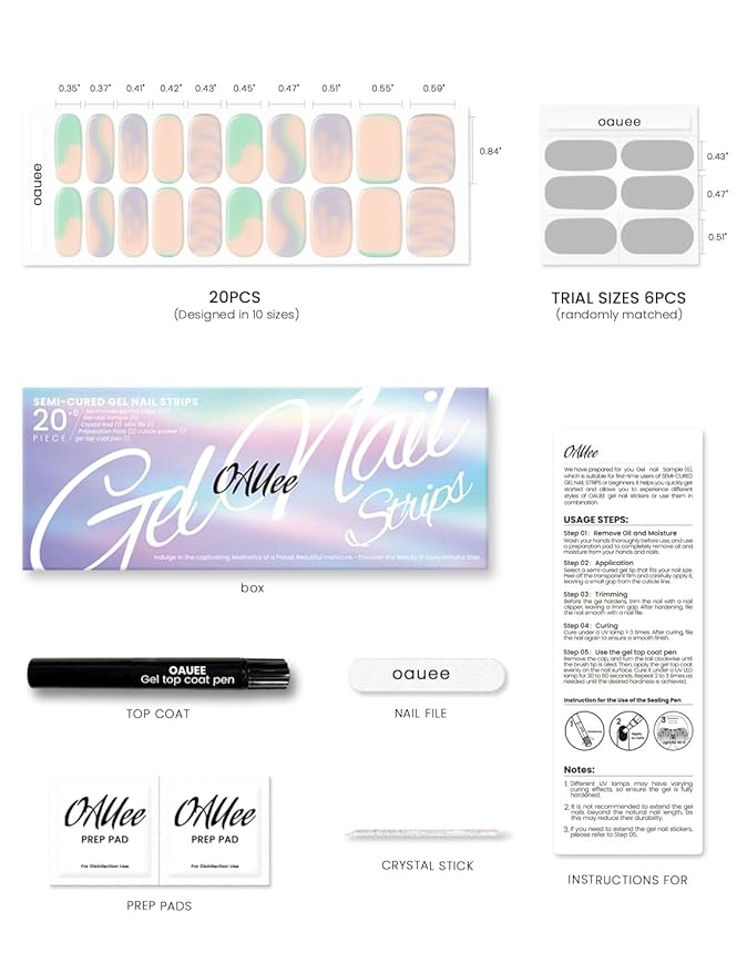 Semi Cured Gel Nail Strips | Built-In Gel Top Coat | UV Light Required | Salon Quality, Easy Application And Removal (Violet Spark ）