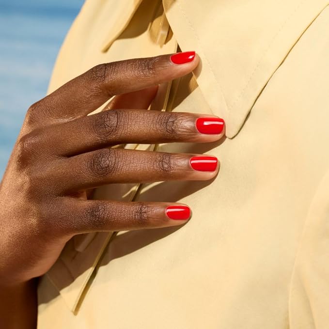 Manucurist Green Flash LED Red Orange Lava Gel Nail Polish - Red Nail Polish - Vegan, 12-Free, Plant-Based Gel Polish - Strengthens and Protects the Nail - Nail Polishes - Made in France