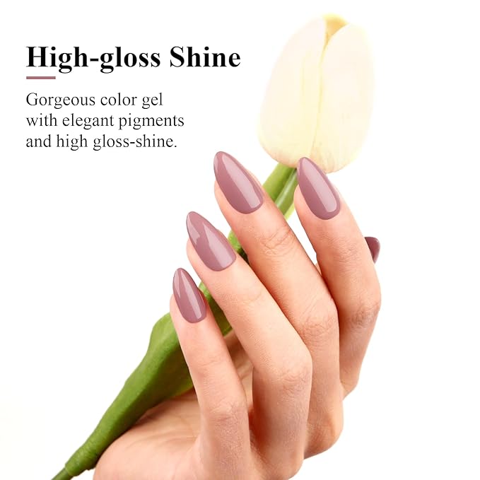 Imtiti Gel Nail Polish, 0.5 Fl Oz Clay Brown Soak Off LED UV Polish for Autumn Winter DIY Nail Art Manicure Salon Kit for Women Girls