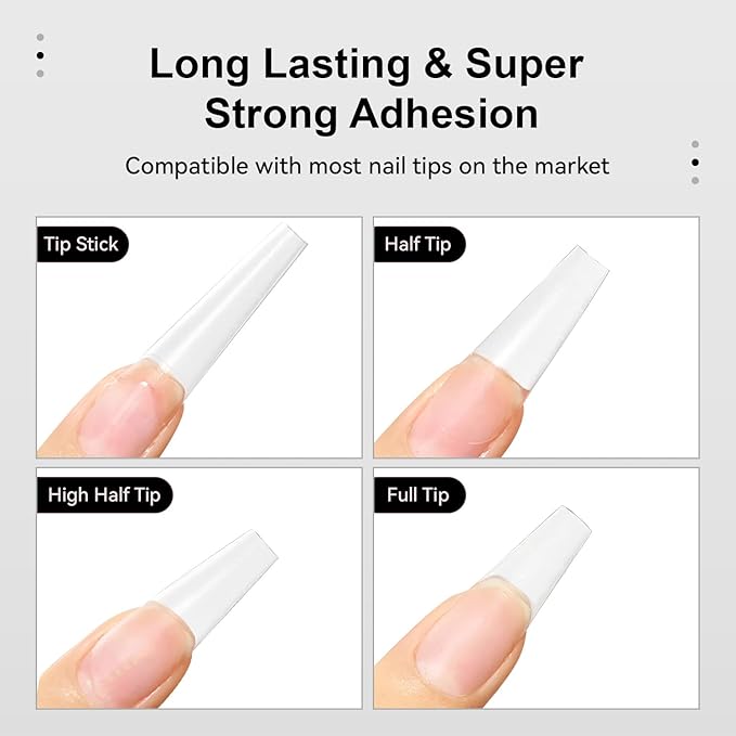 JODSONE Gel Nail Glue - 16.5ml Anti-Dust & Super Strong Nail Glue for False Nails Tips,Low Heat,No Bubbles,Curing Smooth & Long Lasting,Curing Needed U V Light