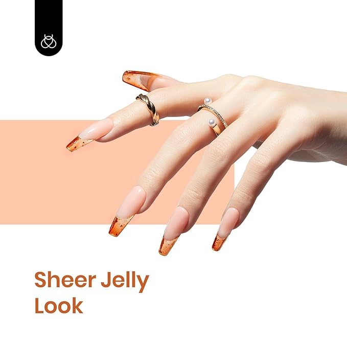 Beetles Christams Gel Polish - Glimmer 6 Colors Jelly Polish Set, Tortoise Brown Red Green Jelly Colors Nail, Soak Off LED UV Curing Manicure Kit Gift for Women