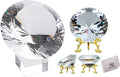 LONGWIN Bundle of 1pc 80mm Crystal Diamond with Metal Base and 1pc 120mm Crystal Diamond with Crystal Base Backgrand for Nail Pictures
