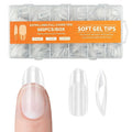 Long Oval Nail tips-Half matte nail extension tips kit full cover nail tip kit press on nails 600pcs 10 sizes pre-shaped nail tips set false nail tips kit for nails Salon Or Home DIY