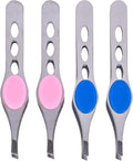 FRCOLOR 4pcs Stainless Steel Eyebrow Tweezers Eyebrow Sissor Kit Facial Tweezers Specialty Tools Clamp Eyelash Tweezers for Extensions Clips Tool Miss Selector Nail
