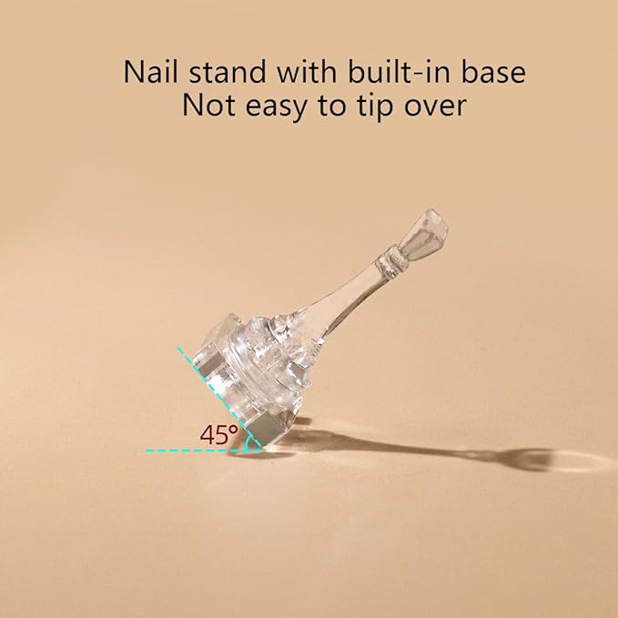 Nail Stand for Press On Nails Art Display Practice 2 Sets, Acrylic Stand Holder for Practice Tips with 200pcs Clear Reusable Adhesive, Beginner Nails Arts Kit Accessories DIY Tool at Home