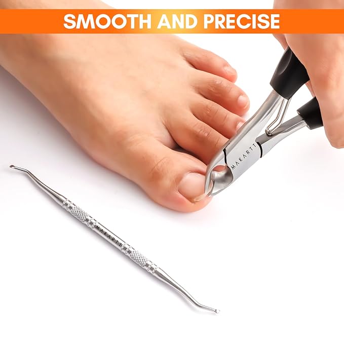 Makartt Ingrown Toenail Clippers with Nail Lifter, Stainless Steel Podiatrist Kit for Thick Nails, Manicure & Pedicure Tools for Men, Women & Seniors