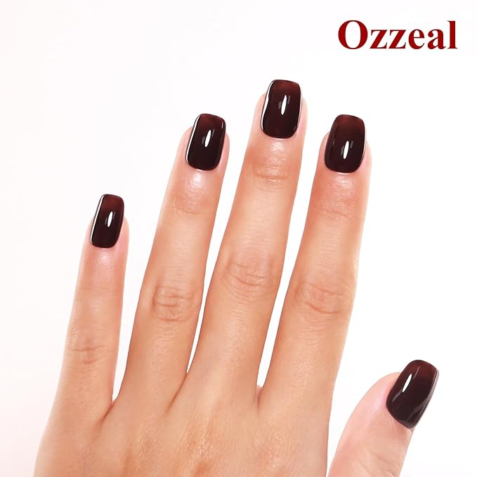 Gel Polish, 0.5 Fl Oz Deep Cherry Brown Gel Polish Autumn Winter Soak Off LED UV Nail Gel Polish Art Starter Manicure Salon DIY Gel Polish