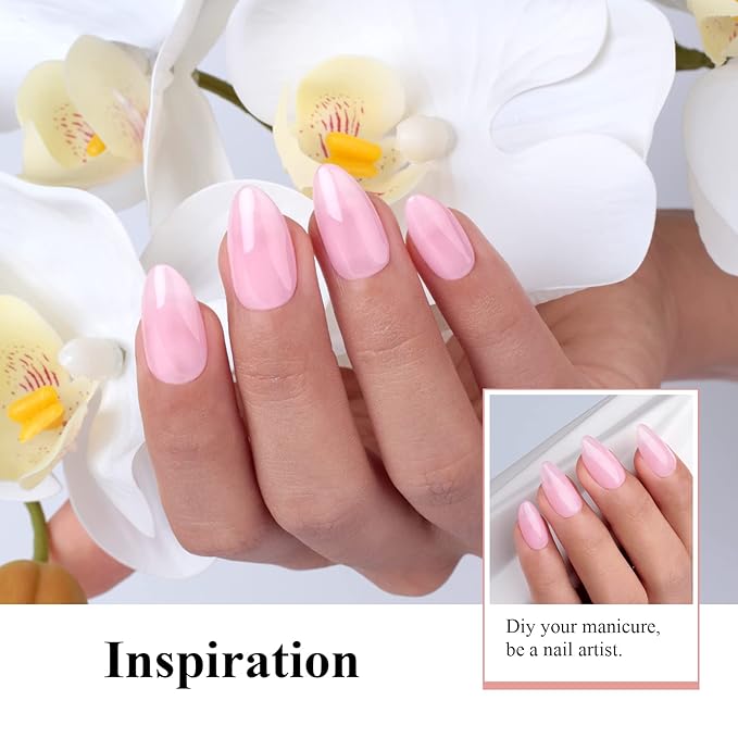 IMTITI Jelly Gel Nail Polish, 0.5 Fl Oz Pink Jelly Gel Polish DIY Nail Art Starter Kit